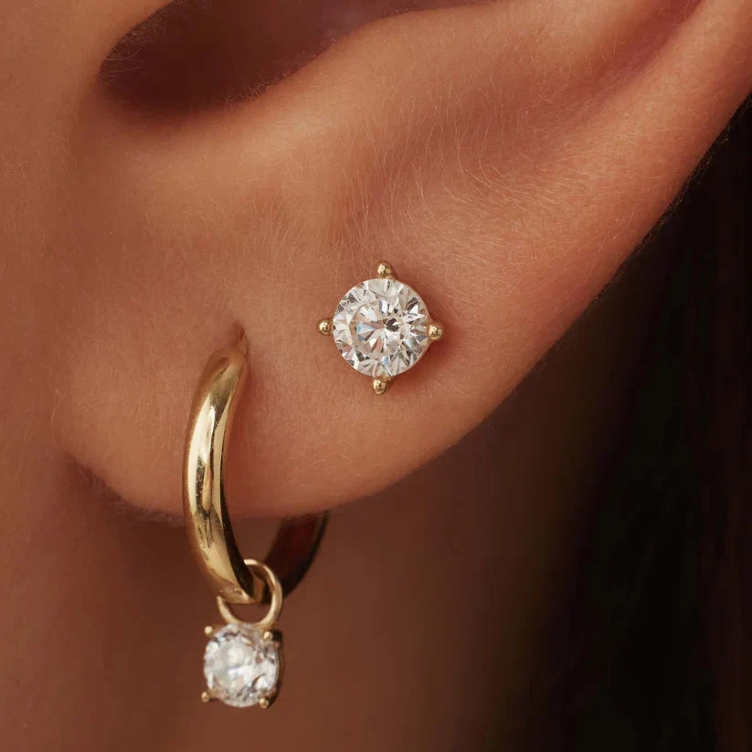 Paolina | Crystal Stud Earrings - Gold