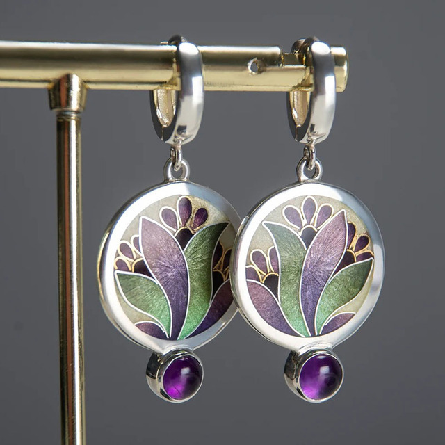 Priselle | Violet Crystal Earrings