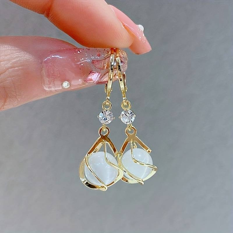 Ophelia | Opal Drop Earrings - Gold