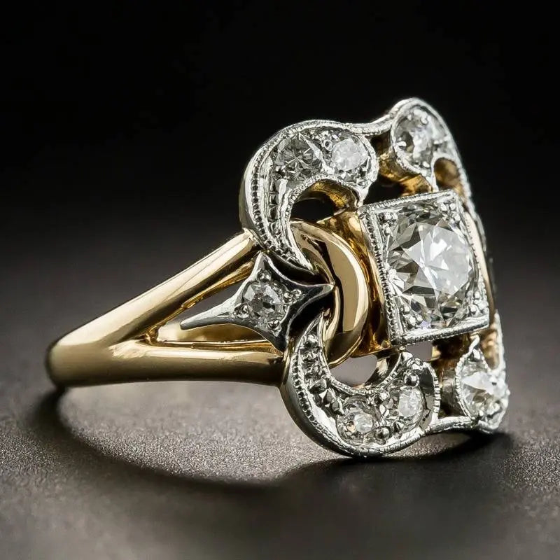 Aurora | Golden Zirconia Ring
