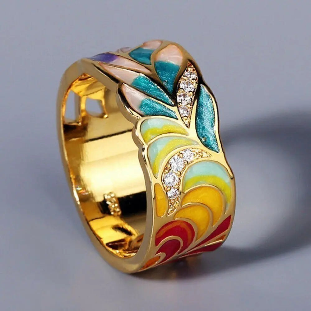 Camellia | Painted Floral Vintage Ring