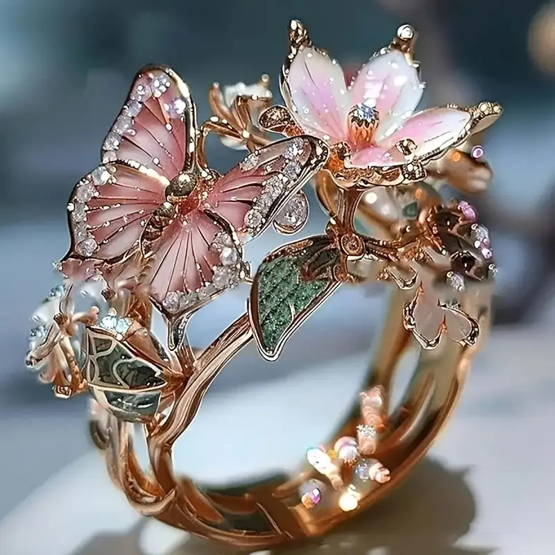Garden Glow I Butterfly Ring