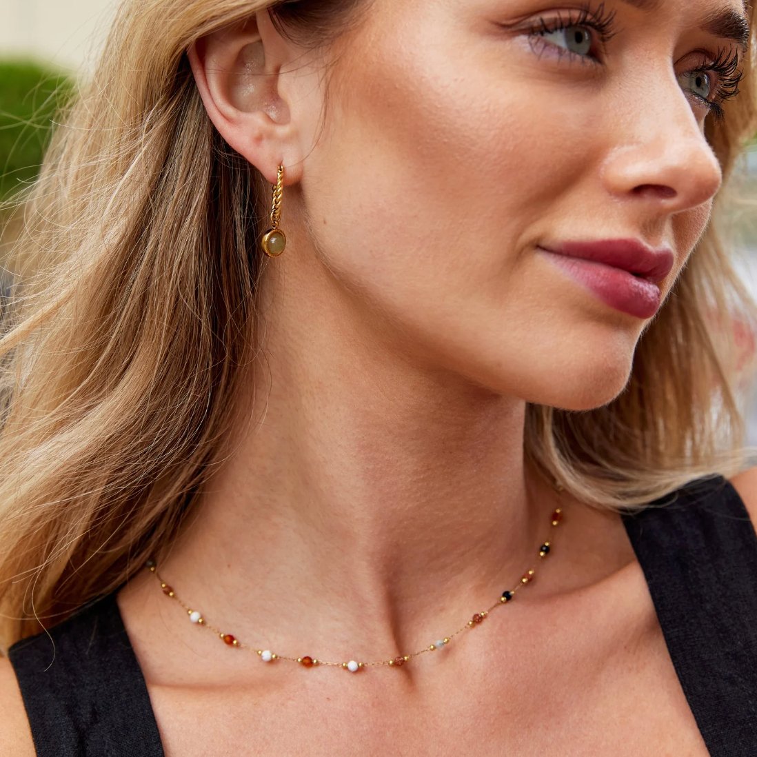Cerys | Minimal Stone Necklace