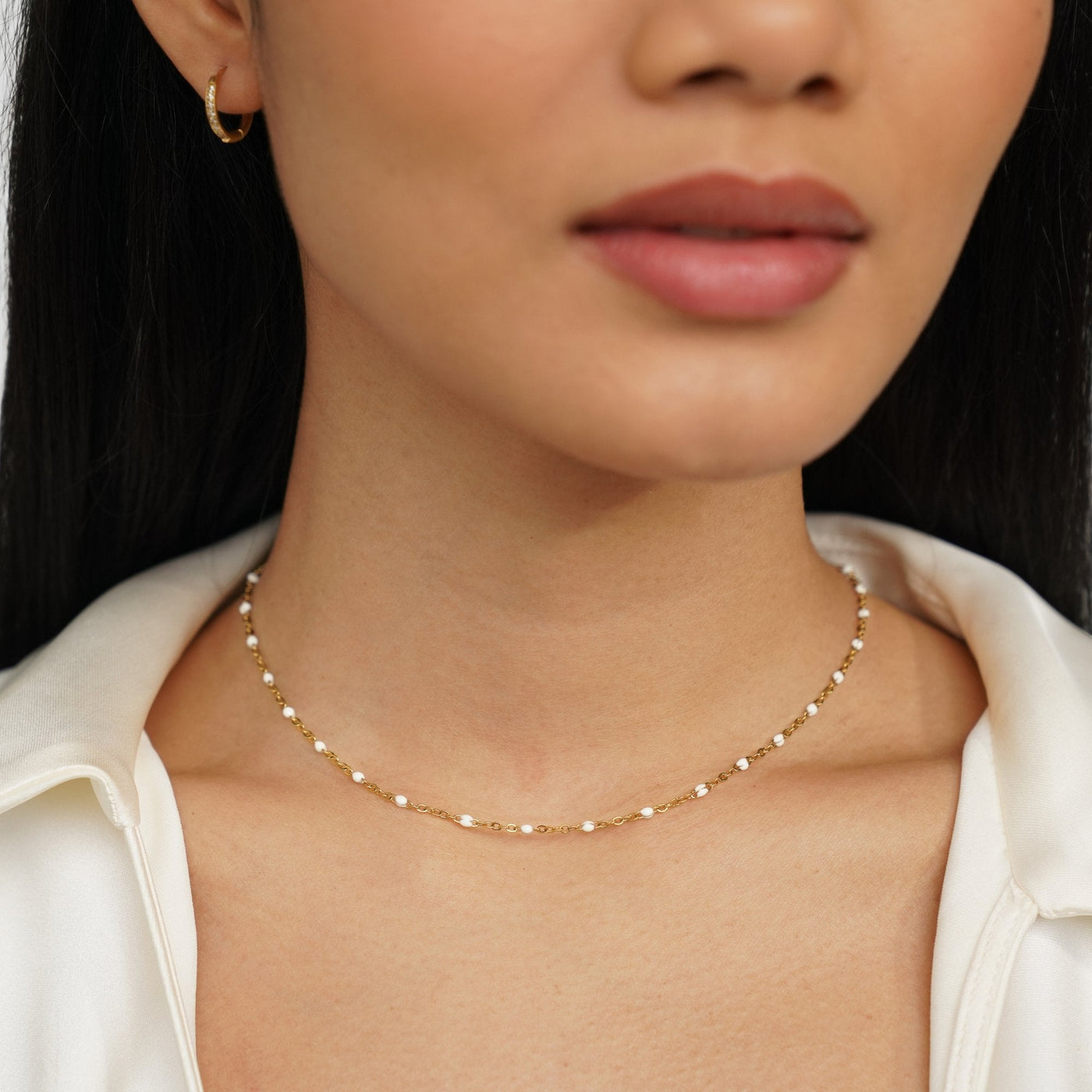 Tahlia | White Bead Necklace