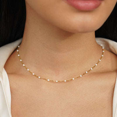 Tahlia | White Bead Necklace