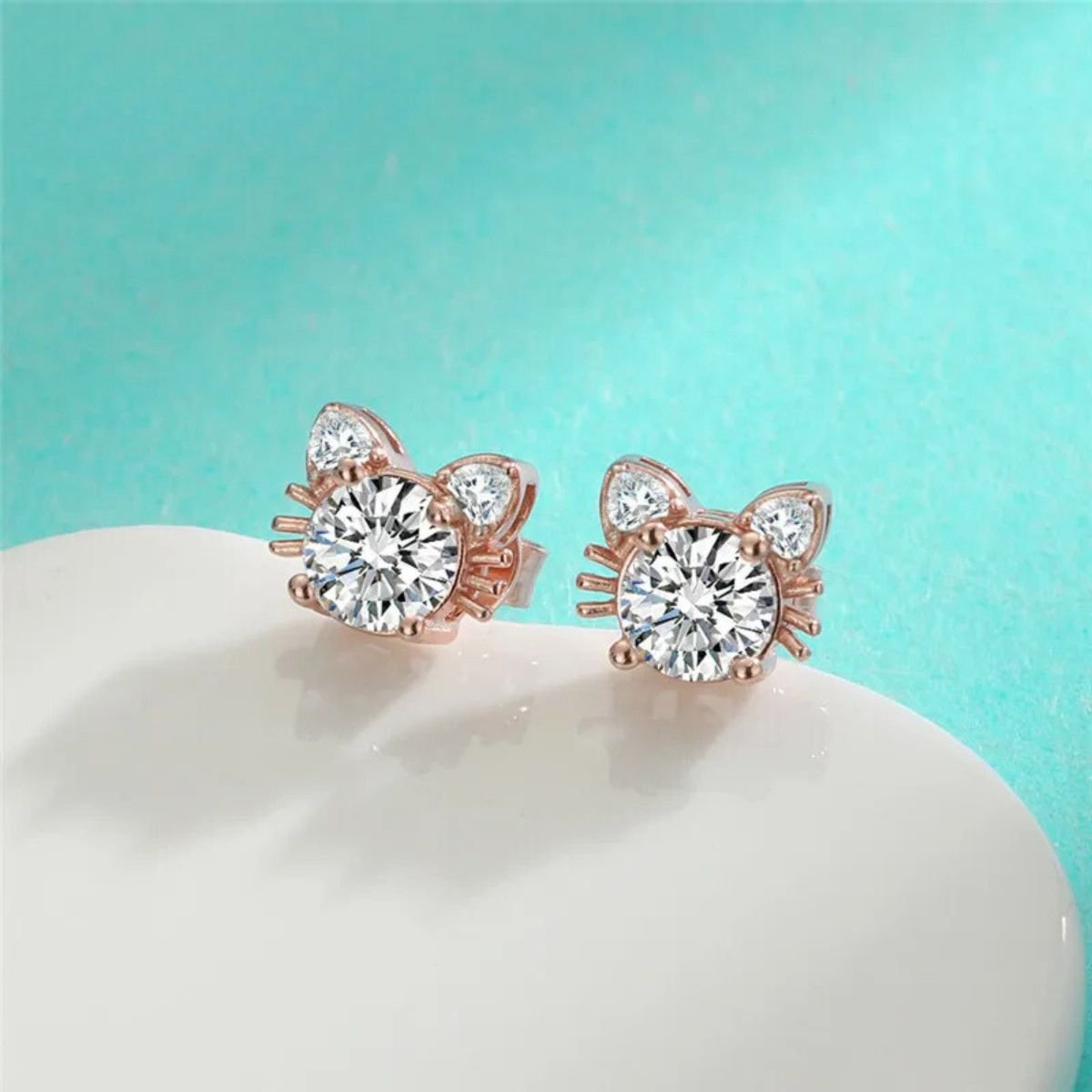 Erelle | Rose Gold Cat Studs
