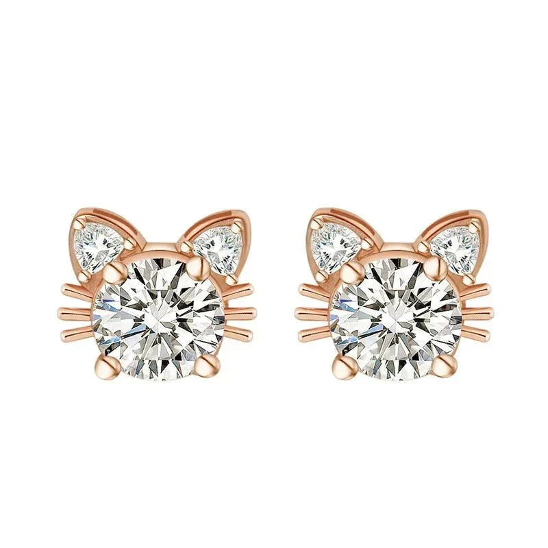 Erelle | Rose Gold Cat Studs