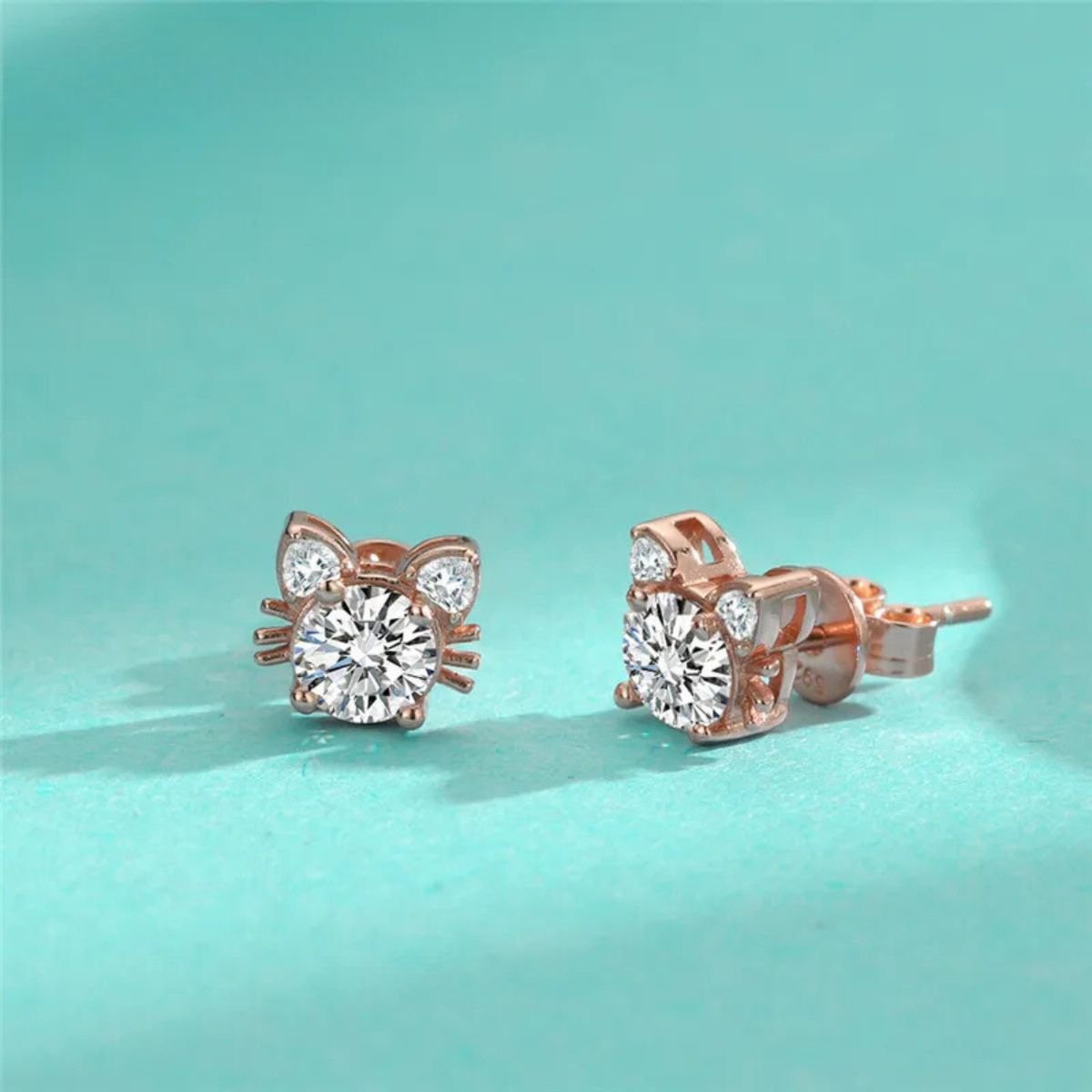 Erelle | Rose Gold Cat Studs