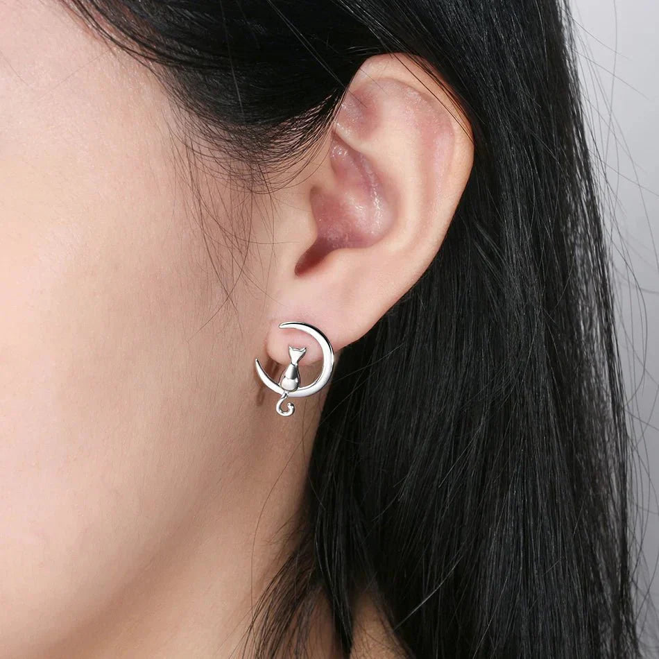 Clarion | Moon Cat Earrings