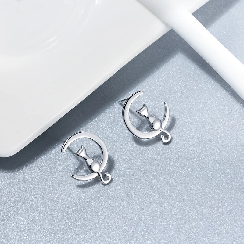 Clarion | Moon Cat Earrings