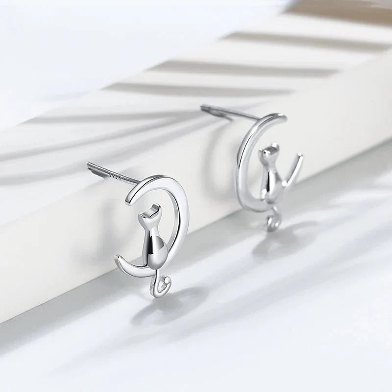 Clarion | Moon Cat Earrings