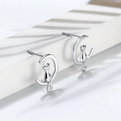 Clarion | Moon Cat Earrings
