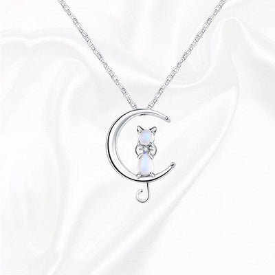 Celestine | Moon Cat Necklace