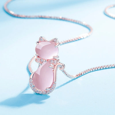 Annelie | Pink Cat Necklace