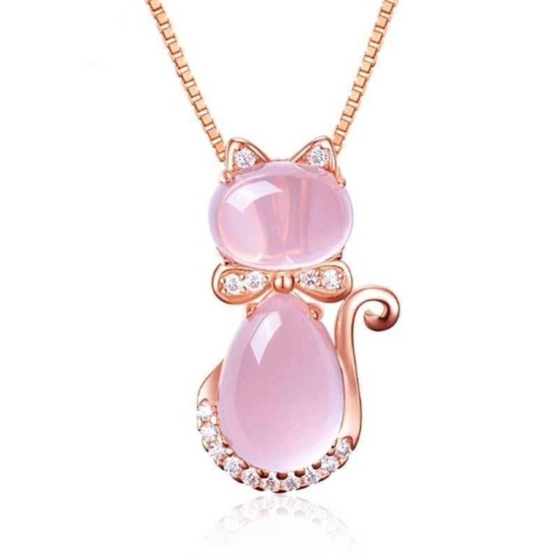 Annelie | Pink Cat Necklace