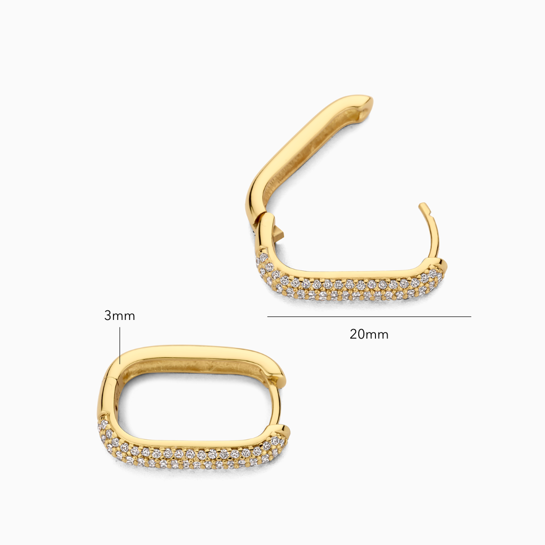 Amira | Icon Pavé Hoops - Gold