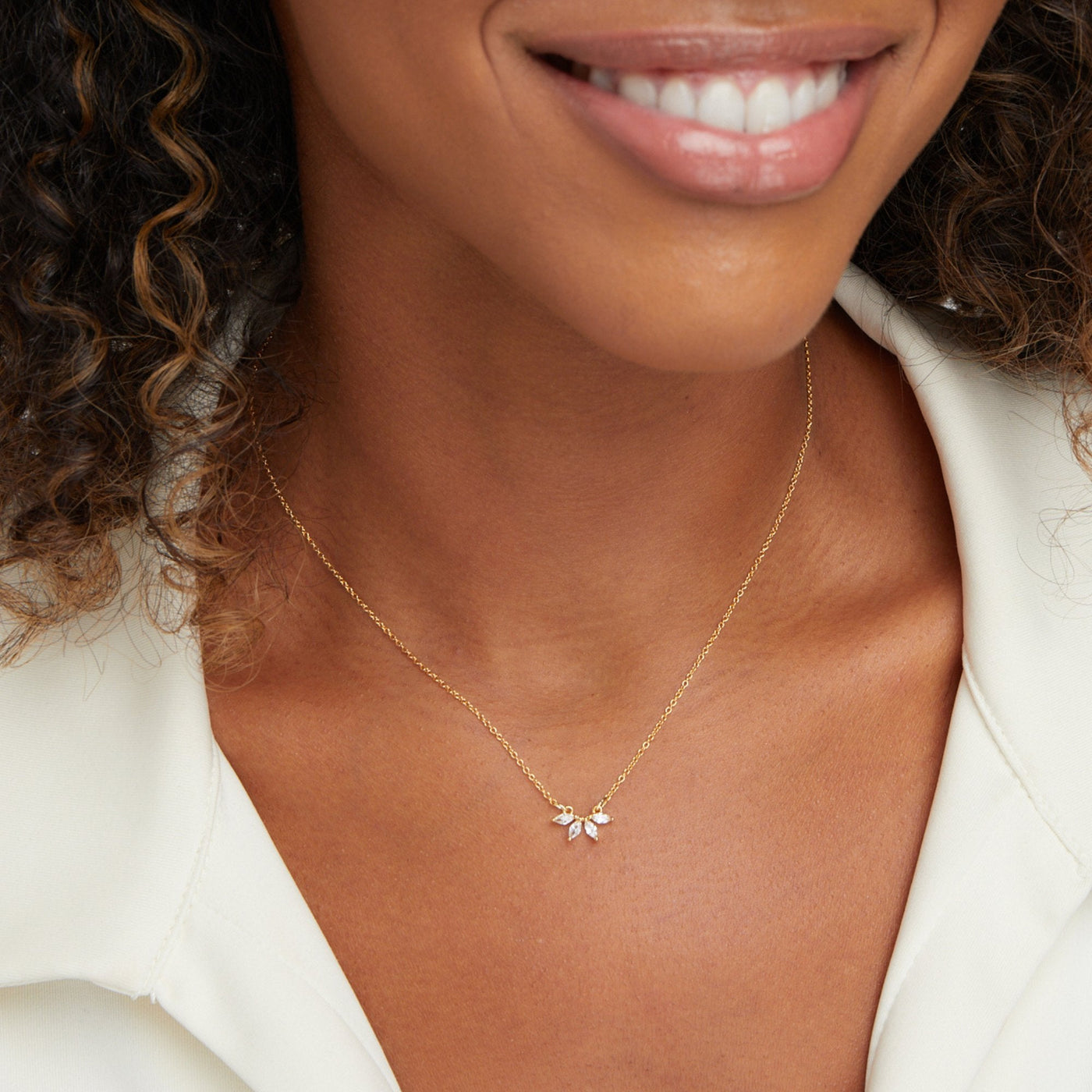Ysola | Crystal Leaf Necklace