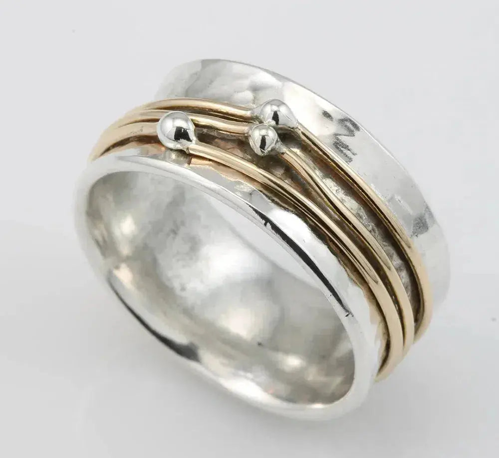 Elodie | Gold & Silver Layered Vintage Ring