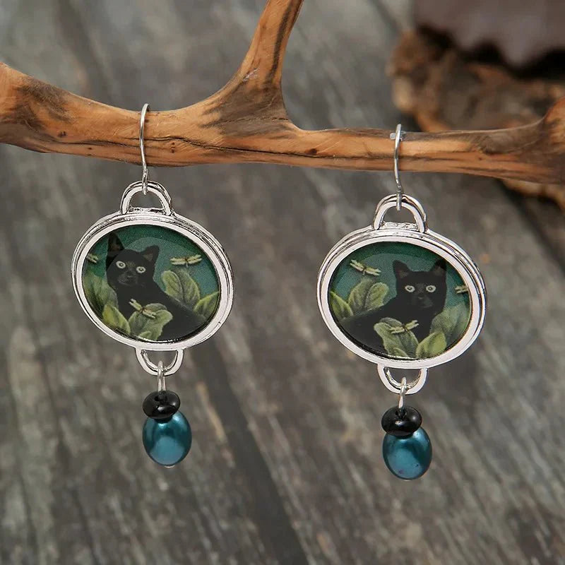 Vionne | Black Cat Earrings