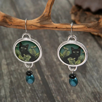 Vionne | Black Cat Earrings