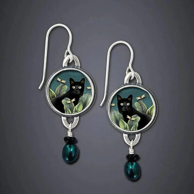 Vionne | Black Cat Earrings