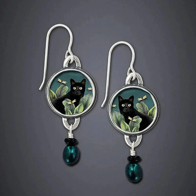 Vionne | Black Cat Earrings